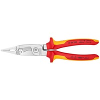 KNIPEX Elektro-Installationszange VDE 13 86 200  schlanke Bauform, geschraubtes Gelenk, VDE-geprüft