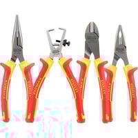 Stanley Zangen-Set VDE FATMAX, 4-teilig gelb/schwarz, Kombizange, Seitenschneider, Abisolierzange, Spitzzange
