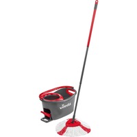 Vileda Turbo EasyWring & Clean Wischmop Komplettset, Bodenwischer schwarz/rot, inkl. Classic Ersatzkopf