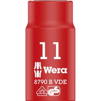 Wera VDE Zyklop-Steckschlüssel-Einsatz, 11mm, 3/8" rot/gelb, isoliert bis 1.000 Volt