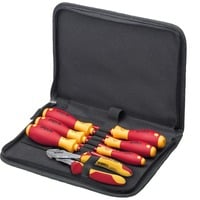 Wiha Werkzeug-Set Elektriker rot/gelb, 8-teilig, mit Tasche