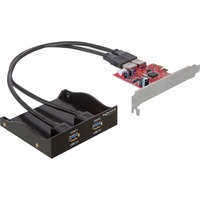 DeLOCK USB 3.0 Front Panel 2-Port inkl. PCI Express Card, Controller schwarz, Retail