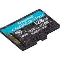 Kingston Canvas Go! Plus 128 GB microSDXC, Speicherkarte schwarz, UHS-I U3, Class 10, V30, A2