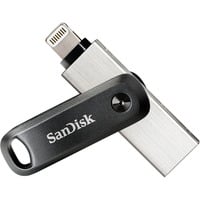 SanDisk iXpand Go 256 GB, USB-Stick schwarz/silber, USB-A 3.2 Gen 1, Apple Lightning Connector