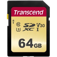 Transcend 500S 64 GB, Speicherkarte schwarz, UHS-I U3, Class 10, V30