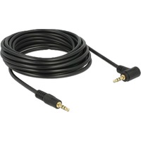 DeLOCK Audiokabel Klinke 3,5mm Stecker > 3,5mm Stecker schwarz, 5 Meter abgewinkelt