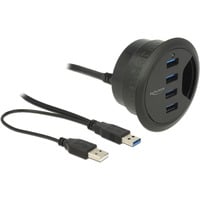 DeLOCK Tisch-Hub 4x USB 3.0 60mm, USB-Hub 