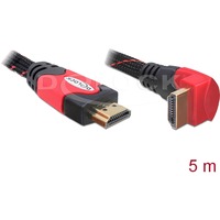 DeLOCK High Speed Kabel HDMI A (Stecker) > HDMI A (Stecker, gewinkelt) 4K schwarz, 5 Meter