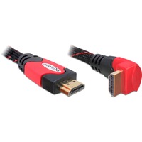 DeLOCK Highspeed HDMI mit Ethernet Kabel gewinkelt schwarz/rot, 2 Meter