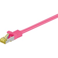 goobay Patchkabel RJ-45 SFTP, mit Cat 7 Rohkabel pink, 25cm, 500 MHz