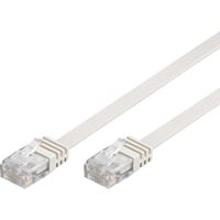 goobay Patchkabel RJ-45 Stecker > RJ-45 Stecker weiß, 50cm, flach, Cat.5e U/UTP