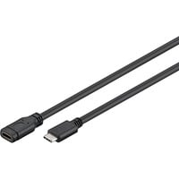 goobay USB 3.2 Gen 1 Verlängerungskabel, USB-C Stecker > USB-C Buchse schwarz, 1 Meter, SuperSpeed, Laden mit bis zu 4,5 Watt