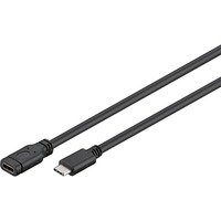 goobay USB 3.2 Gen 1 Verlängerungskabel, USB-C Stecker > USB-C Buchse schwarz, 1 Meter, SuperSpeed, Laden mit bis zu 4,5 Watt