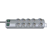 Brennenstuhl Primera-Line Steckdosenleiste 10-fach Duo silber, 2 Meter