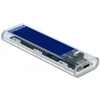 DeLOCK Externes Gehäuse für M.2 NVMe PCIe SSD, Laufwerksgehäuse transparent