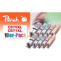 Peach Tinte PI100-311 (10er-Pack) kompatibel zu Canon PGI-570XL/CLI-571XL
