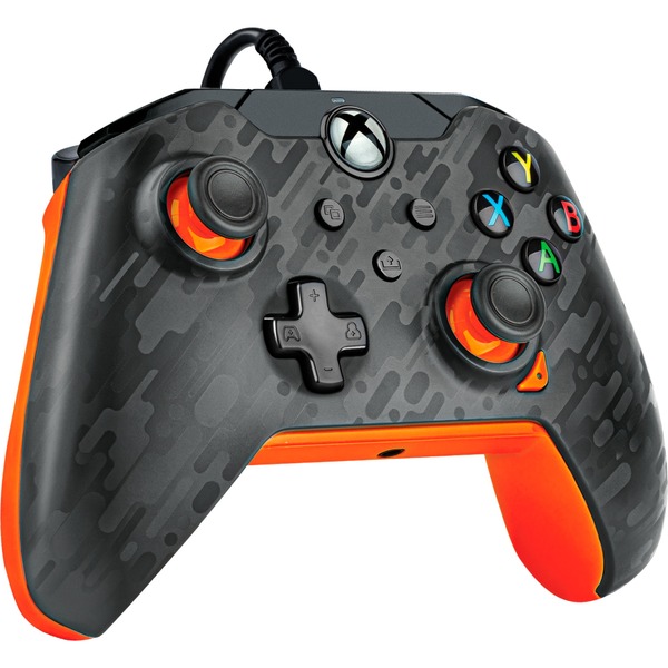 PDP Wired Controller Atomic Carbon, Gamepad anthrazit/orange, für Xbox Series XS, Xbox One, PC