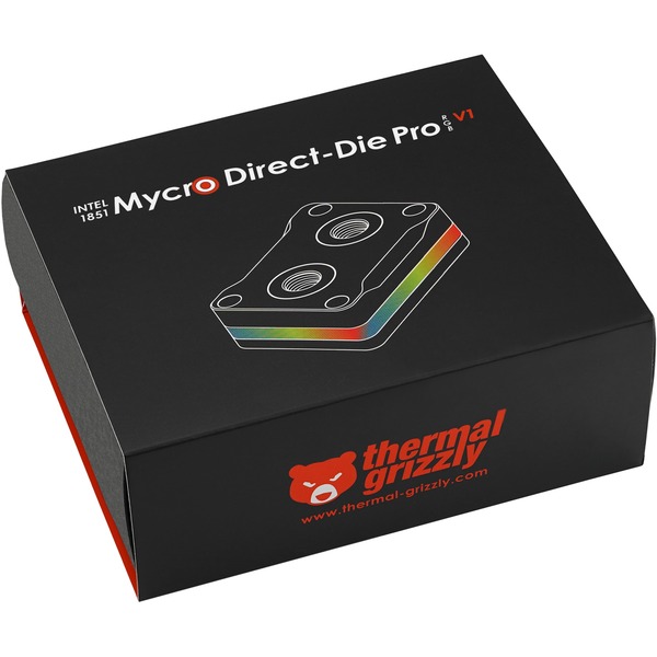 Thermal Grizzly Intel 1851 Mycro Direct-Die Pro RGB V1 Water Cooler with Nickel-Plated Copper Base and Micro Cooling Fins - Made in Germany