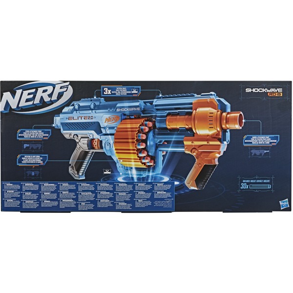Hasbro Nerf Elite 2.0 Shockwave RD-15, Nerf Gun hellblau/orange
