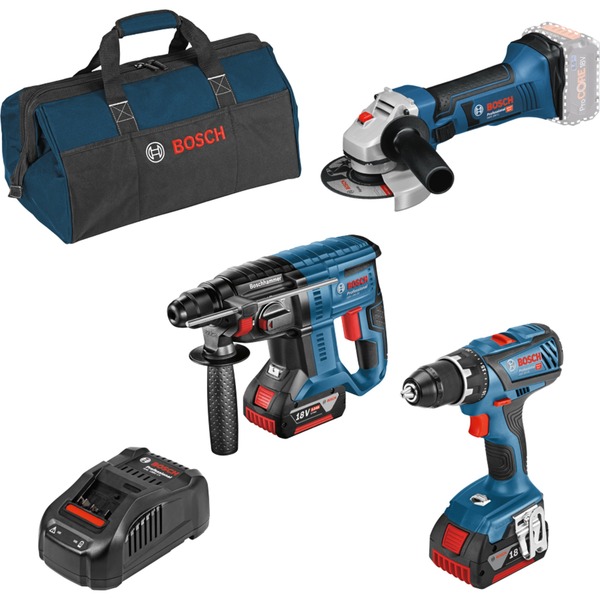 Bosch Professional 18VSet Bohrschrauber GSR 18V28 + GBH 18 V21 + GWS
