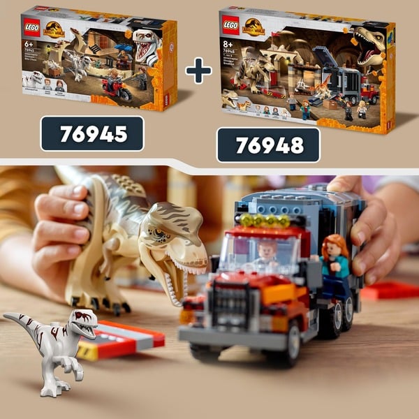 LEGO 76948 Jurassic World T. Rex & Atrociraptor: Dinosaurier-Ausbruch ...