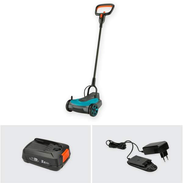 GARDENA AkkuRasenmäher HandyMower 22/18V P4A, ReadyToUse Set grau