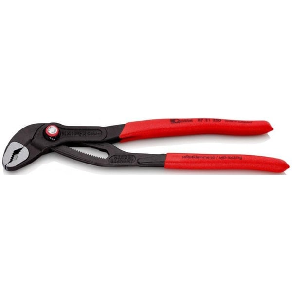 KNIPEX Cobra QuickSet Rohr / WasserpumpenZange 87 21 250 rot, Länge 250mm, für Rohre bis 2"