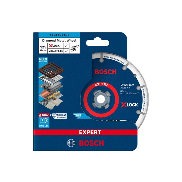 Bosch Professional X-LOCK Diamanttrennscheibe EXPERT Diamond Metal Wheel, Ø  125mm Bohrung 22,23mm