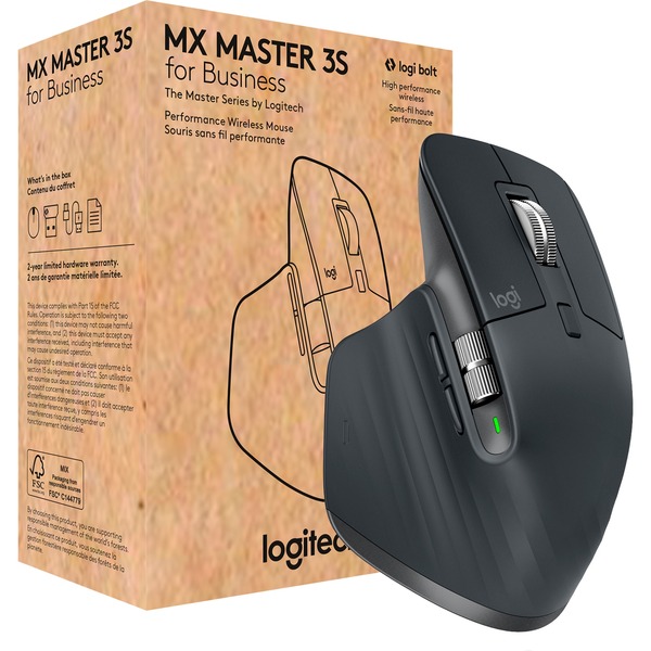 Logitech MX Master 3S for Business, Maus graphit, 7 Tasten, Logi Bolt,  Bluetooth, kompatibel mit PC/Mac/iPad/Android