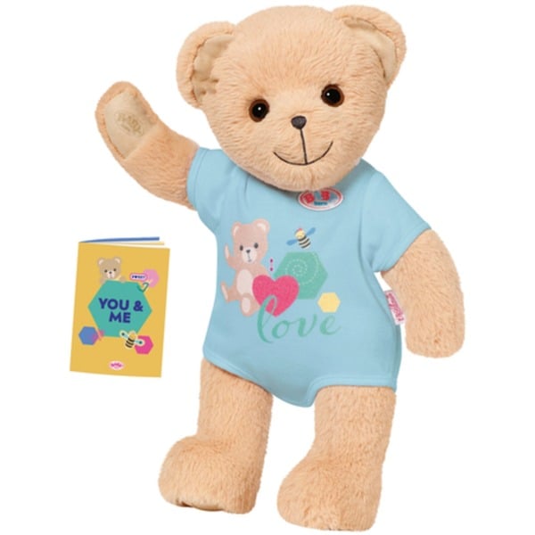 BABY Born Orsetto Blu Con Tuta - Peluche Con Braccia E Gambe Mobili, Lavabile, Con Libro Amicizia E Adesivi - 4