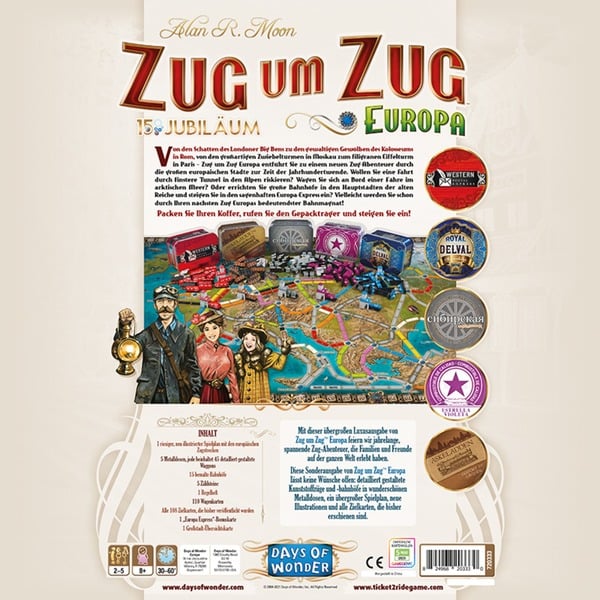 Asmodee Zug um Zug Europa 15 Jahre Edition, Brettspiel Asmodee Zug um Zug Europa 15 Jahre Edition, Brettspiel