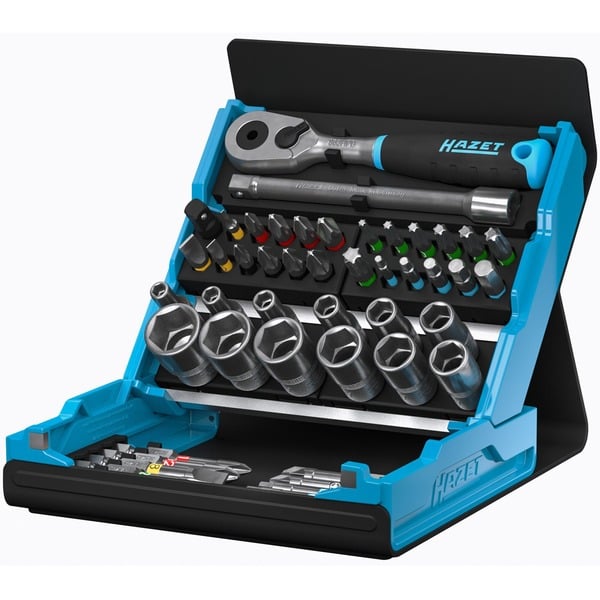 Hazet SmartCase BitSatz 2200SC2, 50teilig schwarz/blau, 1/4", mit