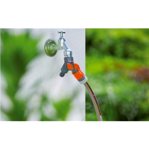 GARDENA 2Wege Ventil 93820, Hahnstück grau/orange, 26,5mm (G 3/4")