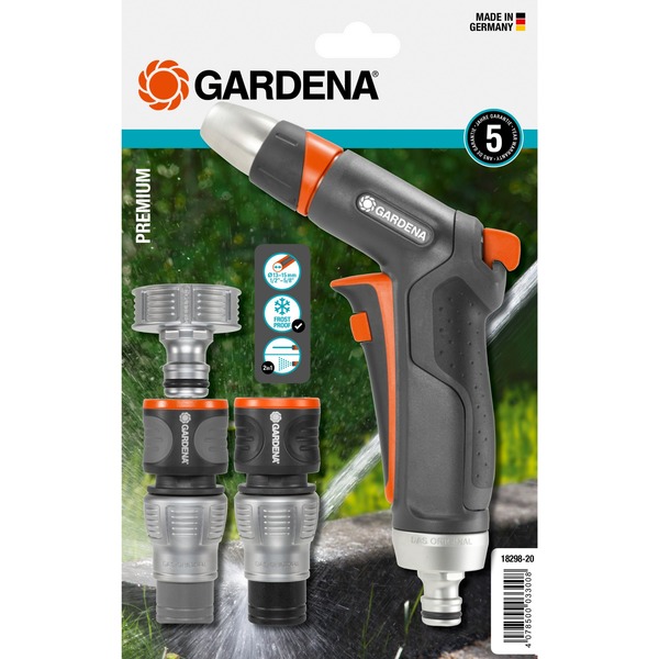 GARDENA Premium Grundausstattung, 5-teilig, Spritze schwarz/silber, für  13mm (1/2\