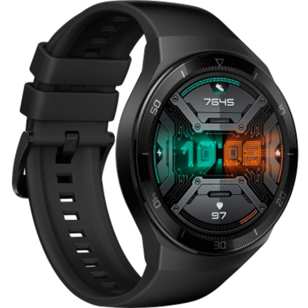 Huawei Watch GT 2e, Smartwatch schwarz, Armband: Graphite Black,  Fluorelastomer