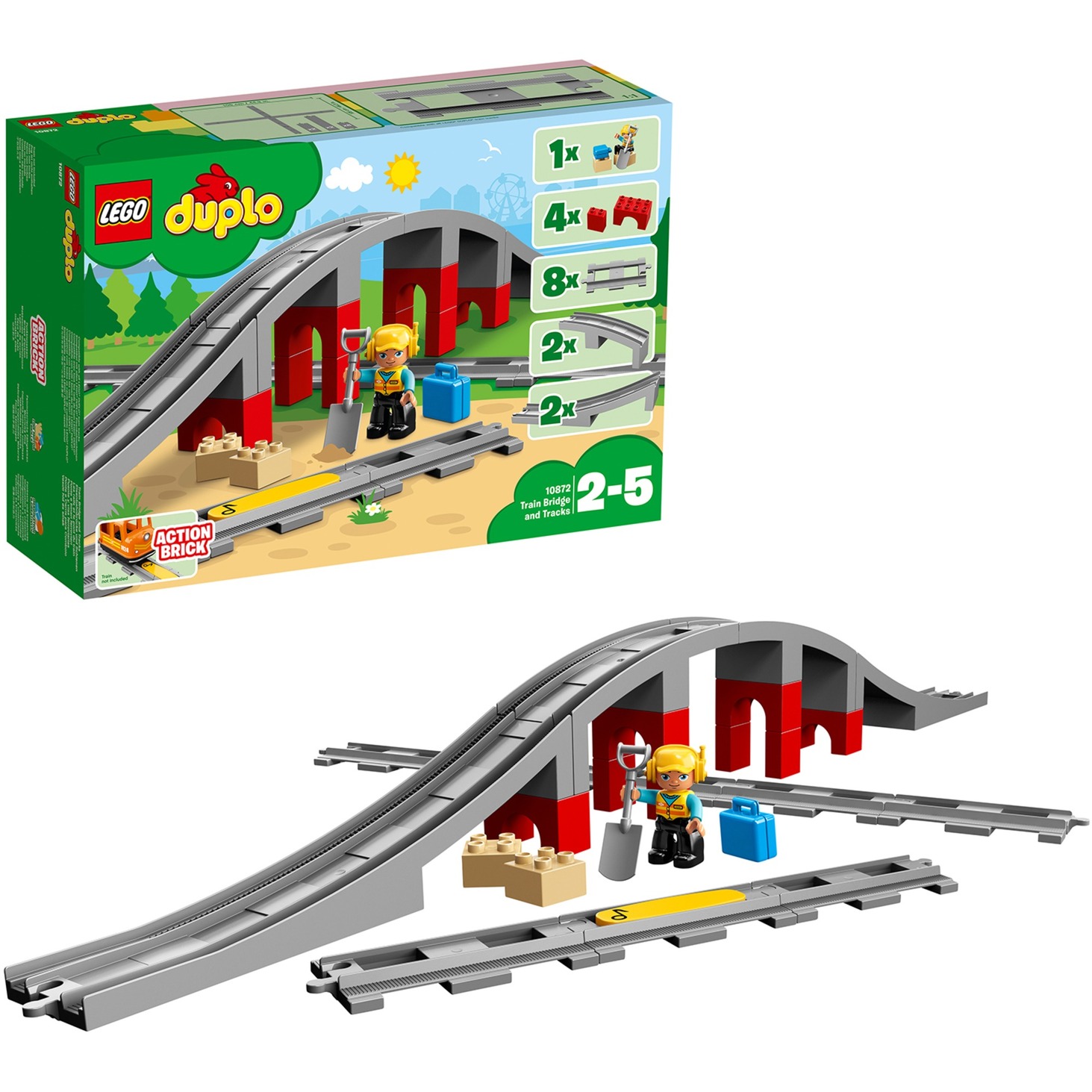 Image of Alternate - 10872 DUPLO Eisenbahnbrücke und Schienen, Konstruktionsspielzeug online einkaufen bei Alternate