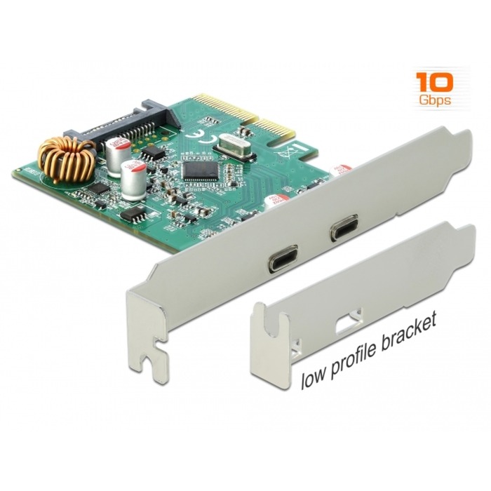 Image of Alternate - PCIe x4 > 2x extern USB 3.2 Gen 2 Typ-C, USB-Controller online einkaufen bei Alternate