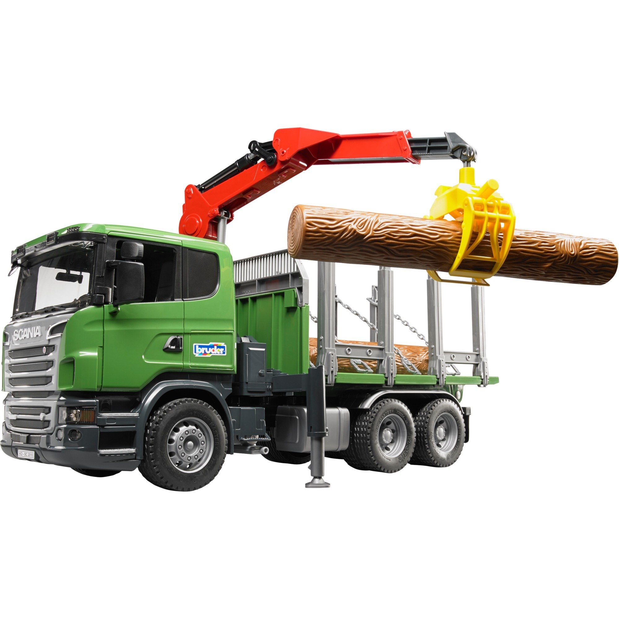 Image of Alternate - SCANIA R-Serie Holztransport-LKW mit Ladekran, Greifer und 3 Baumstämmen, Modellfahrzeug online einkaufen bei Alternate