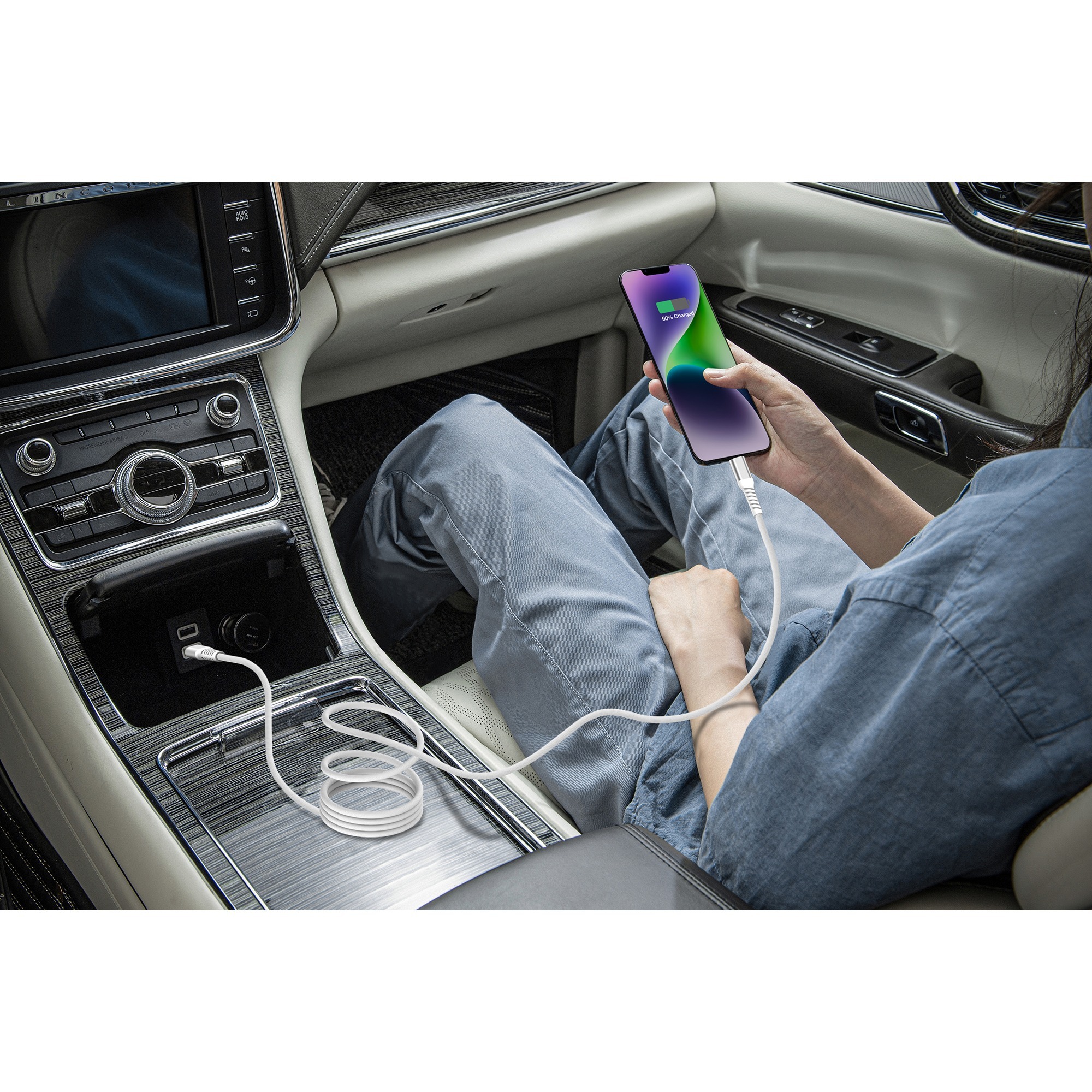 Nevox USB 2.0 Kabel, USB-C Stecker > USB-C Stecker 48V / 5A weiß, 1 Meter, PD 3.1, Laden mit bis zu 240 Watt, magnetisch aufrollbar