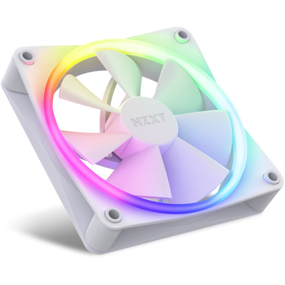 NZXT F120 RGB-Dreierpack 120x120x26, Gehäuselüfter weiß, 3er Pack inkl. RGB & Fan Controller, 120 mm