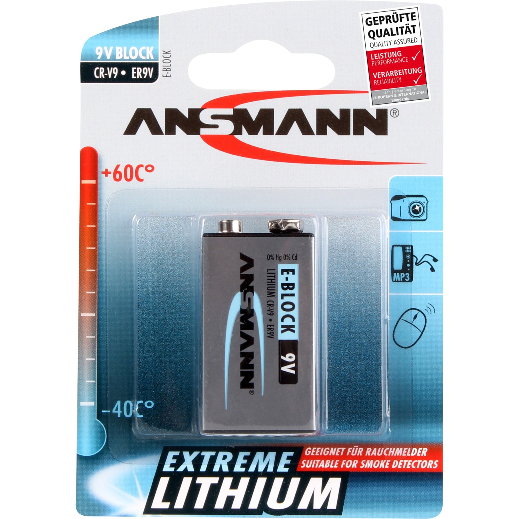 Image of Alternate - Extreme Lithium 9V-Block, Batterie online einkaufen bei Alternate