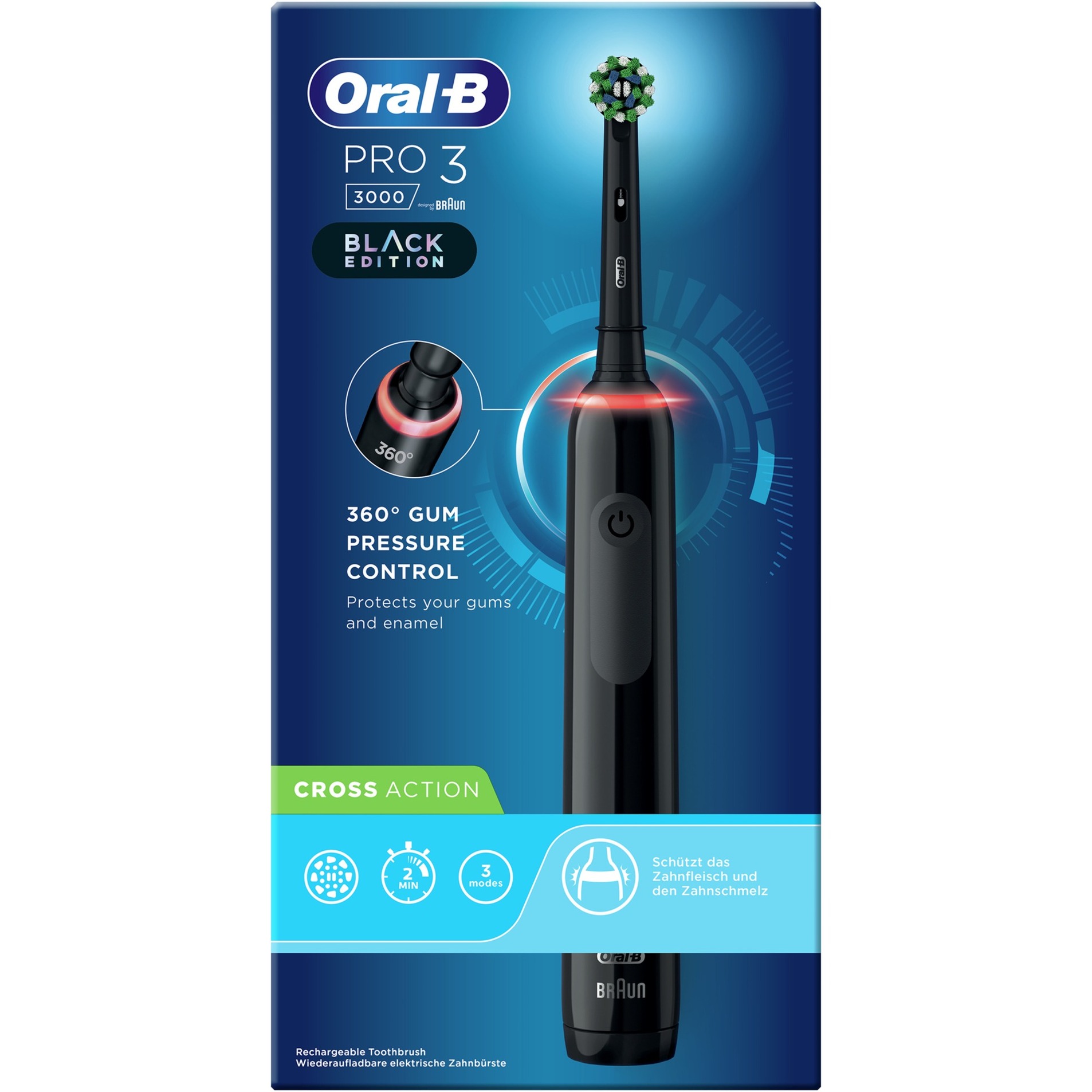 Image of Alternate - Oral-B Pro 3 3000 CrossAction Black Edition, Elektrische Zahnbürste online einkaufen bei Alternate