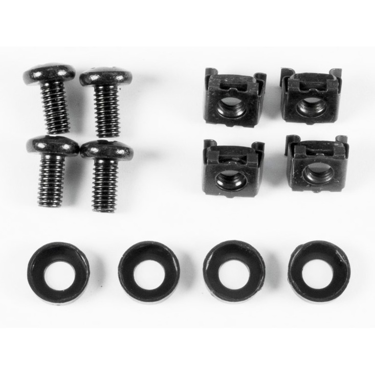 Inter-Tech Gerätetäger 650 mm, Einbauschienen schwarz, 1 HE, 2 Stück