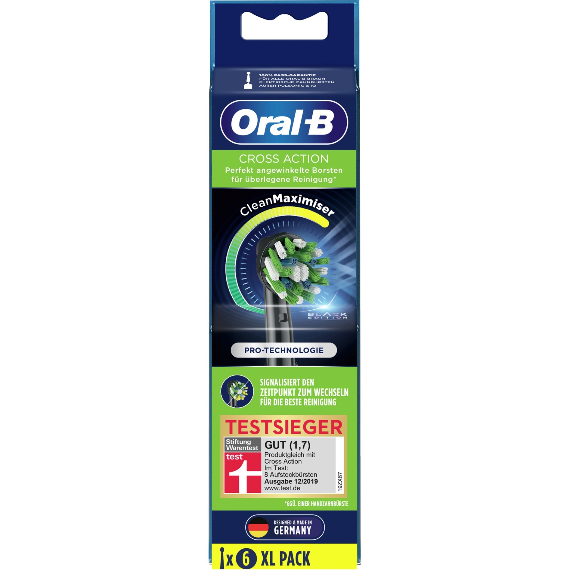 Image of Alternate - Oral-B CrossAction CleanMaximiser Black Edition 6er, Aufsteckbürste online einkaufen bei Alternate