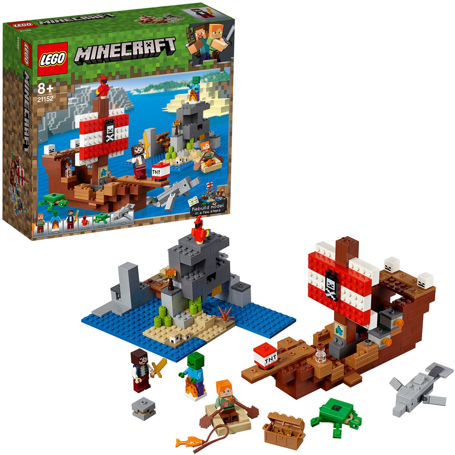 Image of Alternate - 21152 Minecraft Das Piratenschiff-Abenteuer, Konstruktionsspielzeug online einkaufen bei Alternate