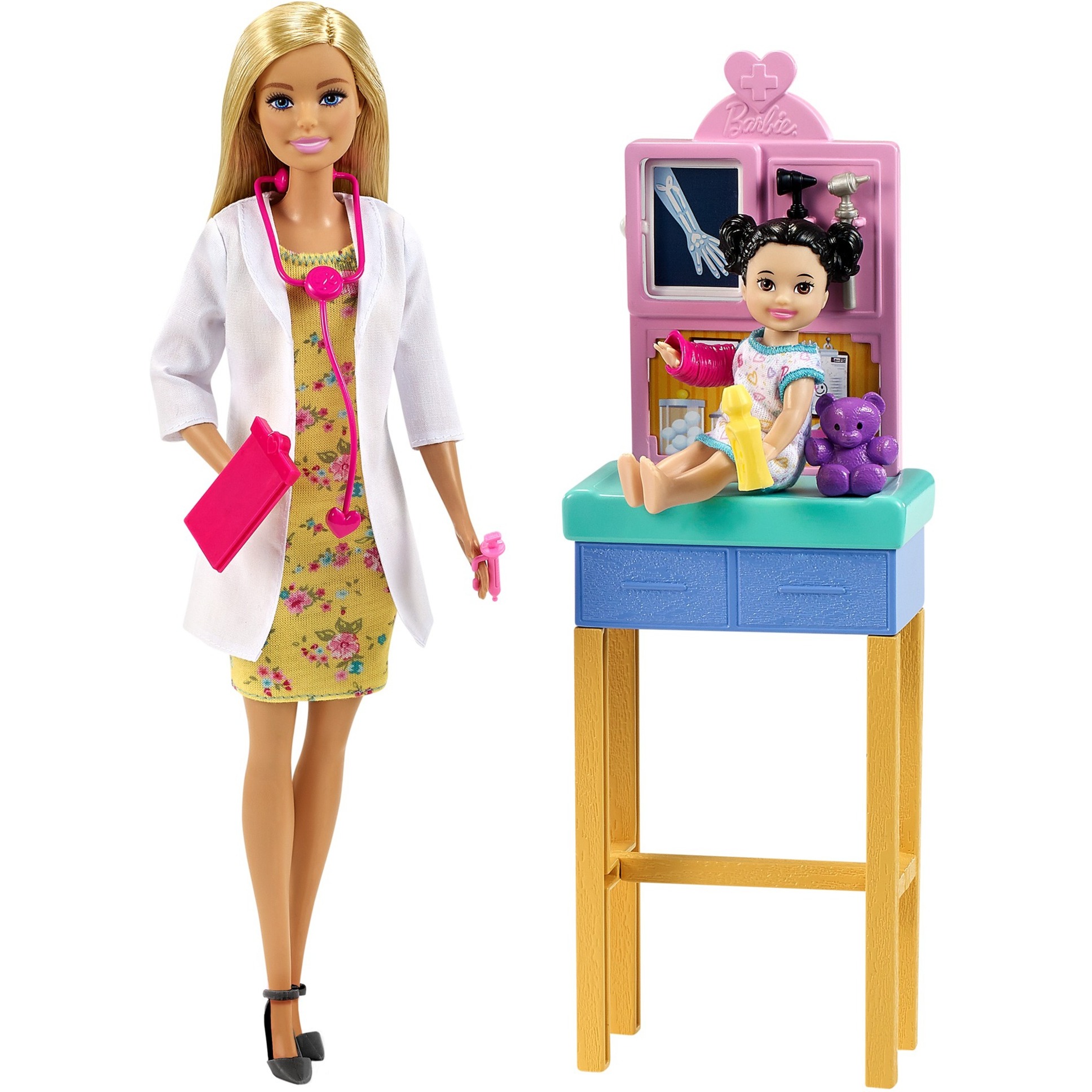 Image of Alternate - Barbie Kinderärztin Puppe (blond), Spielset mit Kleinkind online einkaufen bei Alternate