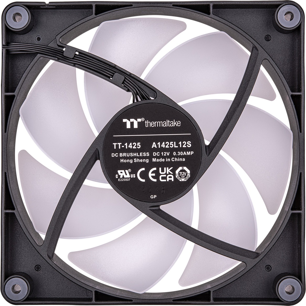 Thermaltake CT140 ARGB Sync PC Cooling Fan, Gehäuselüfter schwarz, 2er Pack, 140 mm
