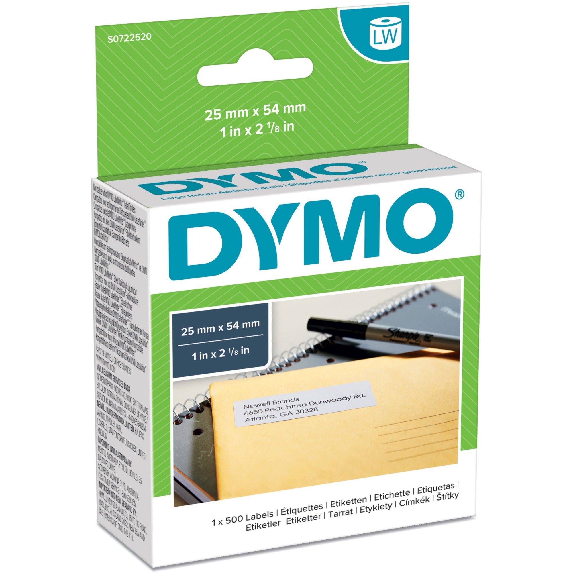 LabelWriter ORIGINAL Adressetiketten 25x54mm, 1 Rolle mit 500 Etiketten