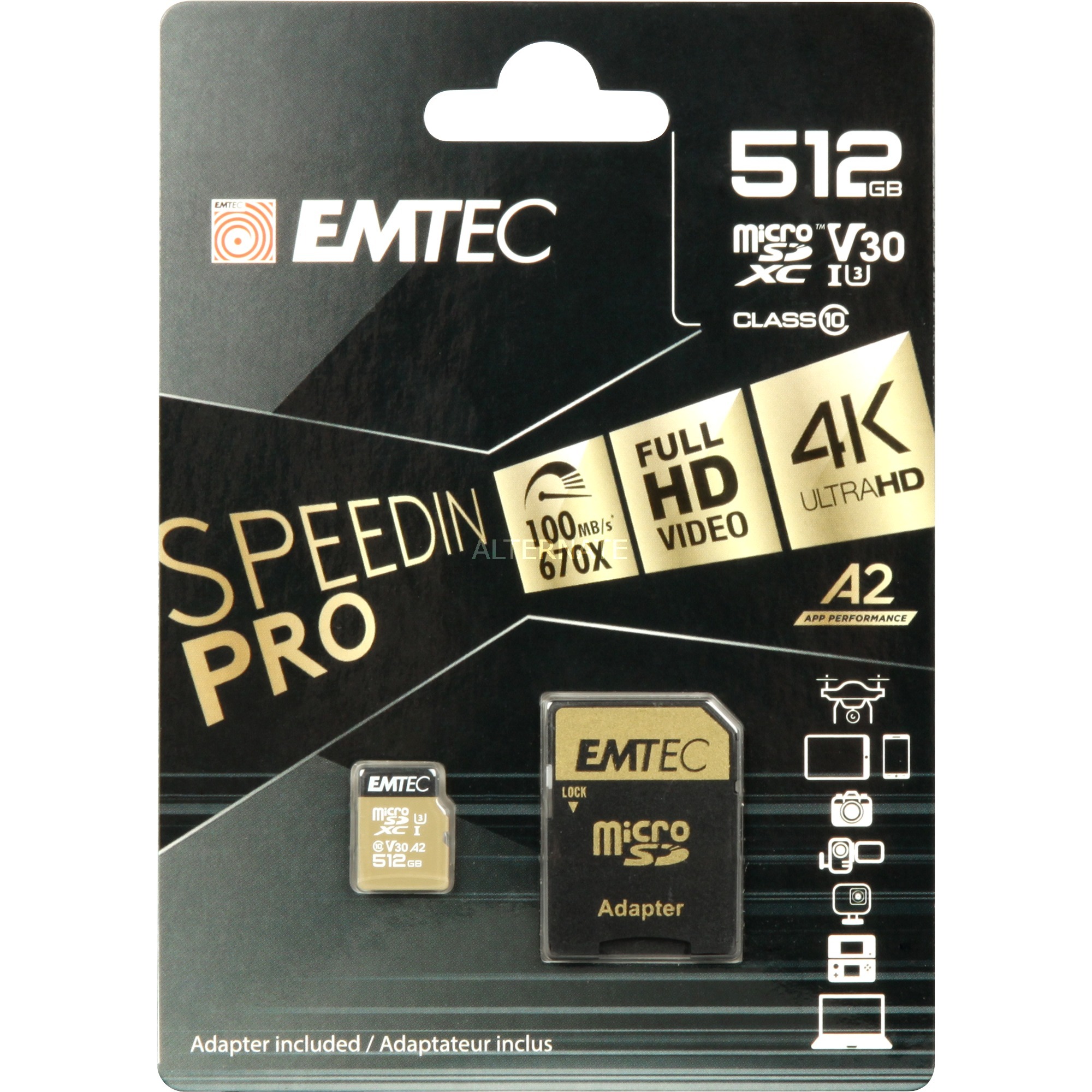 Image of Alternate - SpeedIN PRO 512 GB microSDXC, Speicherkarte online einkaufen bei Alternate