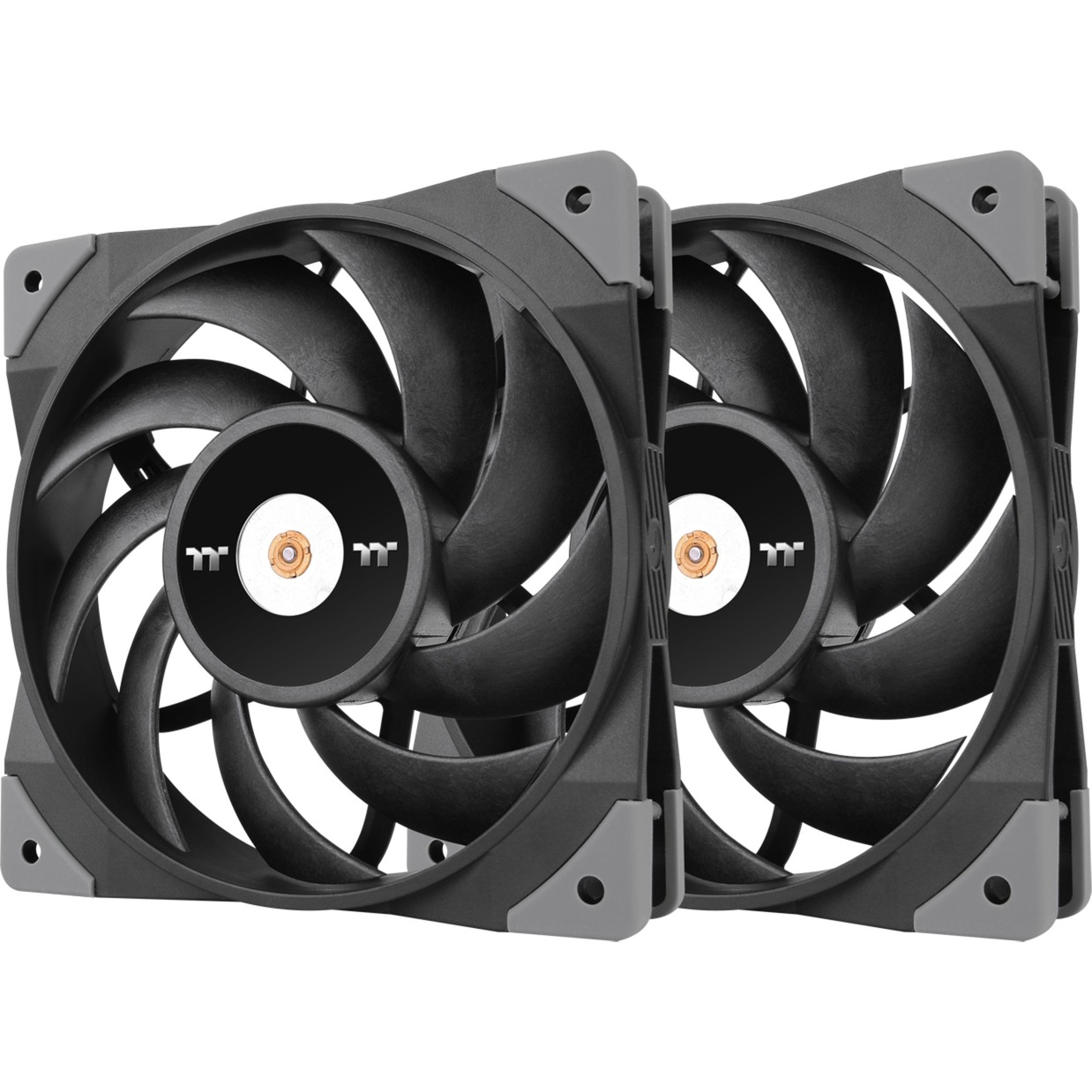 Thermaltake TOUGHFAN 14 High Static Pressure Fan 140x140x25, Gehäuselüfter schwarz, 2er Pack, 140 mm
